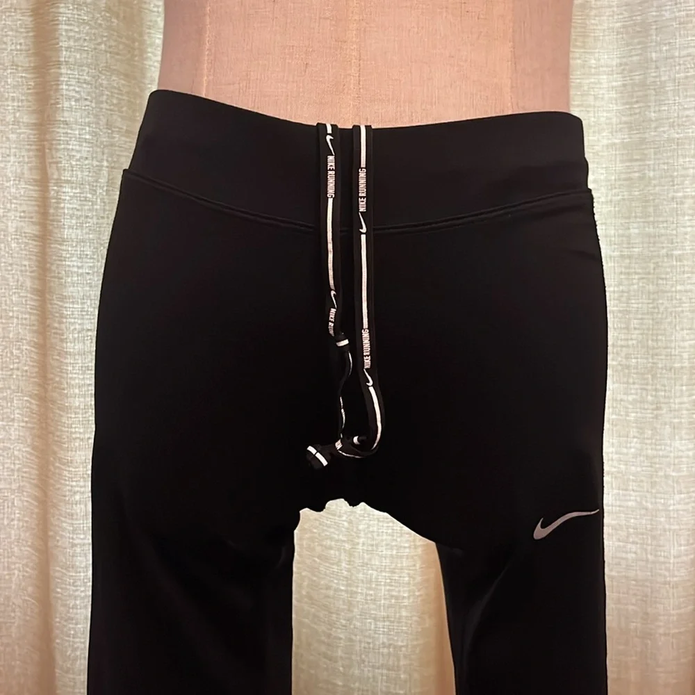 Nike Black Dri Fit Running Capri Stretch Waist Womens Small